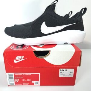 Nike AD Comfort Womens 6.5 Black White Slip On Sneakers DJ1001-002